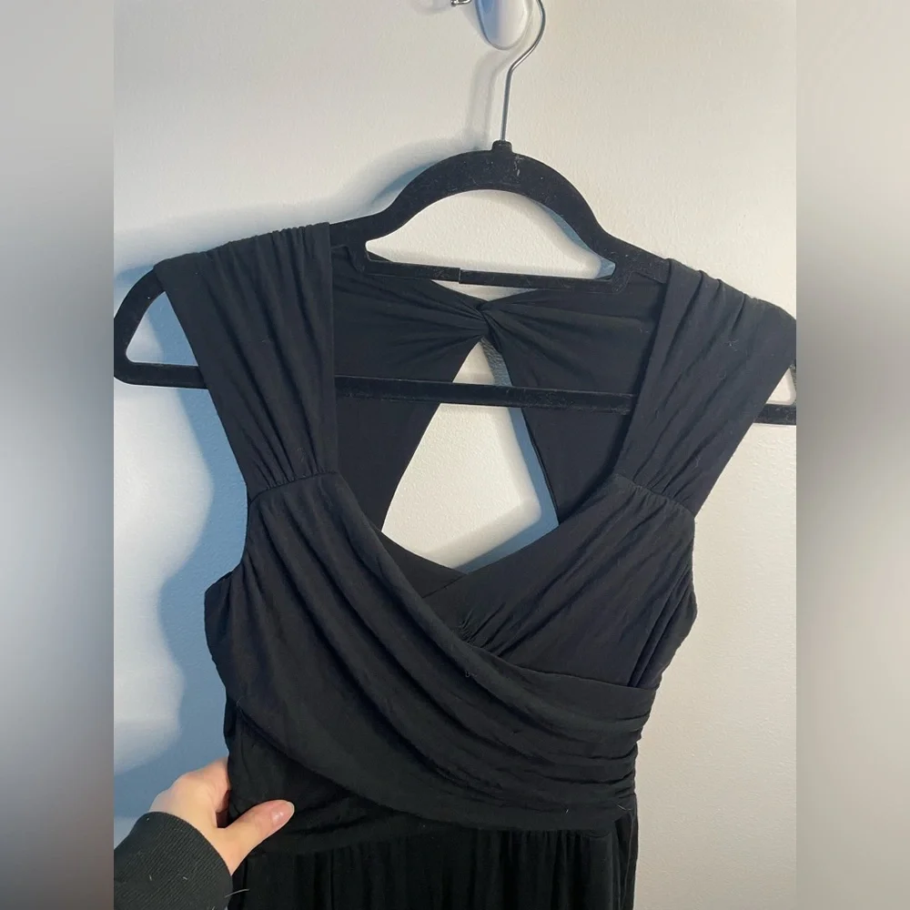 Anthropologie Moulinette Soeurs Black Molly Knit Jumpsuit Wide Leg Quiet Luxury - Picture 5 of 12